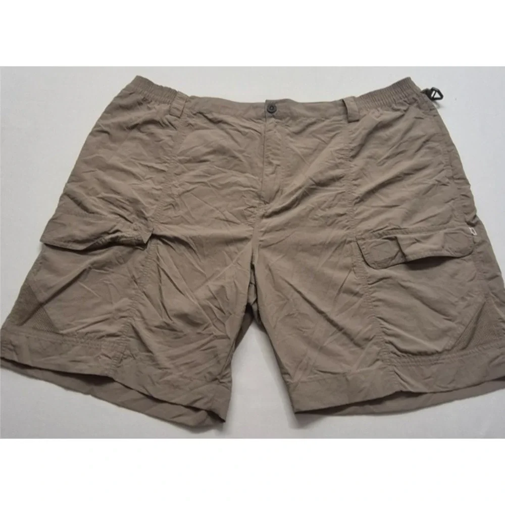 Magellan Outdoor mens fish gear Mag Repel khaki shorts 3XL pockets elastic waist